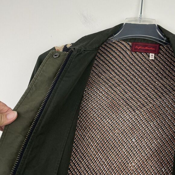 Anthropologie Left On Houston Utility Jacket Size XS Green w Aztec Knit Back - Picture 12 of 14